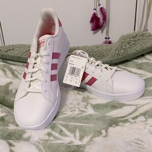 Adidas Kids Grand Court White Pink